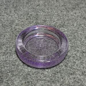 Vtg Purple Alexandrite Bubble Glass Trinket/Dish Candle Holder / Ashtray (5”)